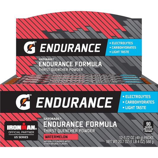 Gatorade Endurance Powder With Electrolytes, Watermelon, 1.72 Ounce (Pack of 12)