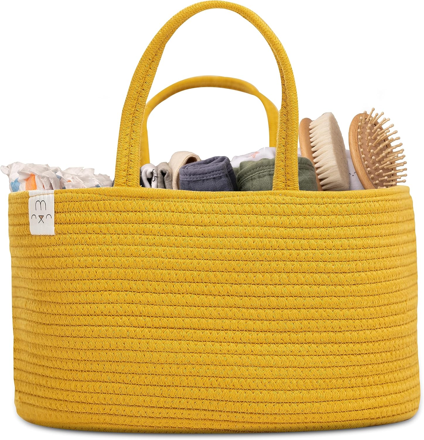 Natemia Baby Nappy Caddy Organiser - Large Portable Baby Caddy For Diapers And Wipes, Baby Basket For Newborn, Baby Storage Basket, Baby Baskets For Hampers, Gift Basket