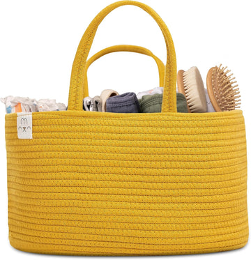 Natemia Baby Nappy Caddy Organiser - Large Portable Baby Caddy For Diapers And Wipes, Baby Basket For Newborn, Baby Storage Basket, Baby Baskets For Hampers, Gift Basket