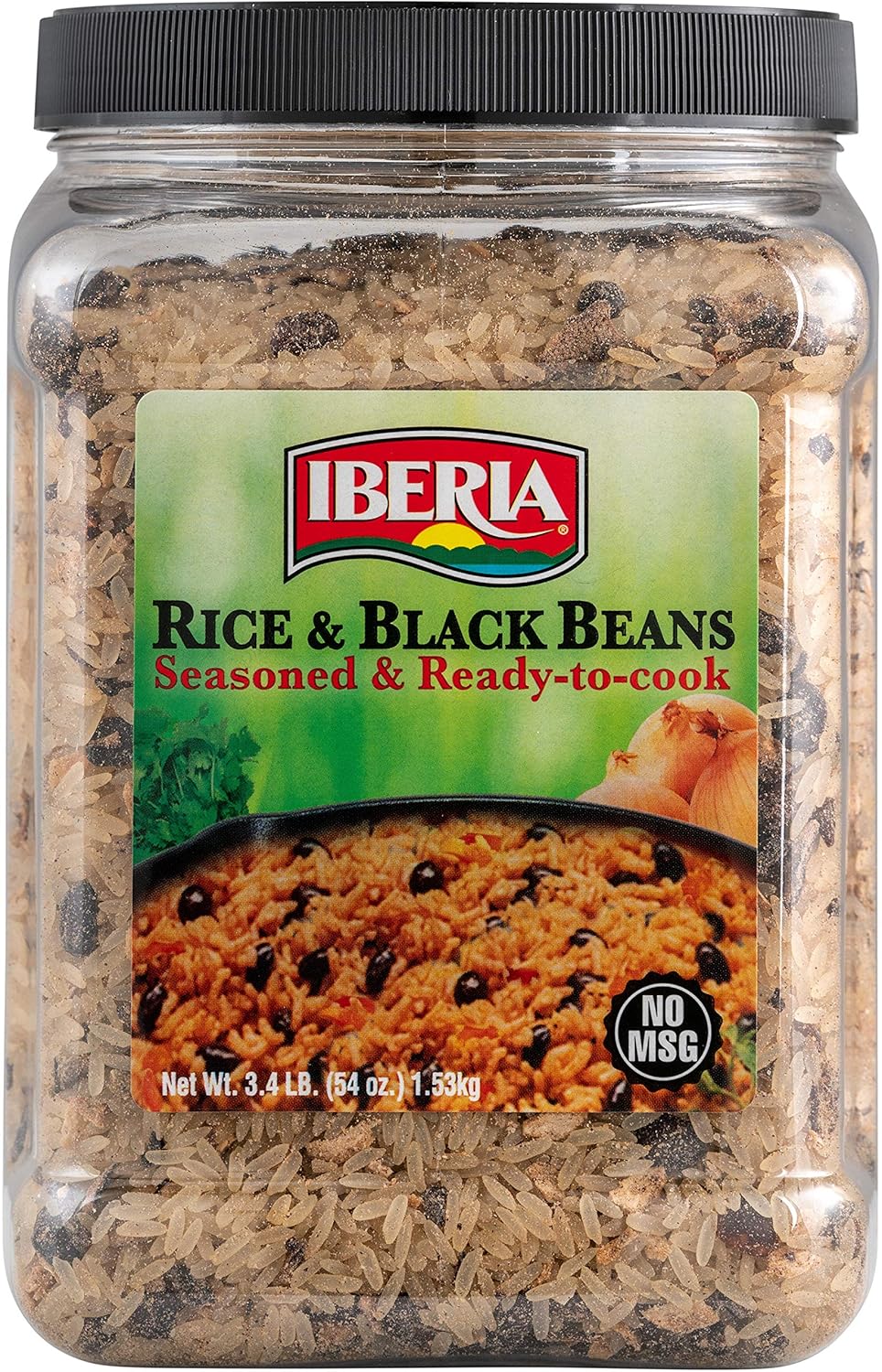 Iberia Rice & Black Beans, 3.4 Lb, Completely Seasoned & Ready To Cook, Nutritious & Delicious Rice And Beans