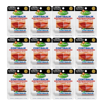 Dr. Dan'S Cortibalm- 12 Pack - For Dry Cracked Lips - Healing Lip Balm For Severely Chapped Lips - Designed For Men, Women And Children