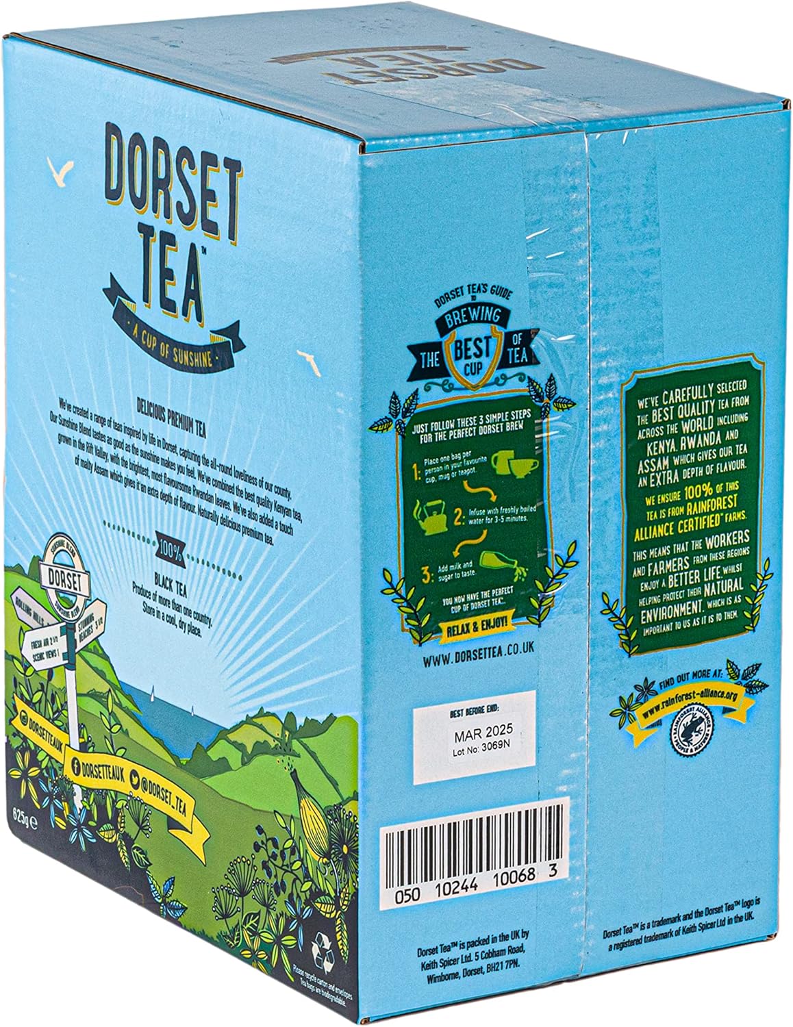 Dorset Tea Sunshine Blend Catering Pack 250 Tea Bags Individually Wrapped for Catering, Restaurants and Hotels - 100% Rainforest Alliance Certified Enveloped Black Tea Bags : Amazon.co.uk: Grocery