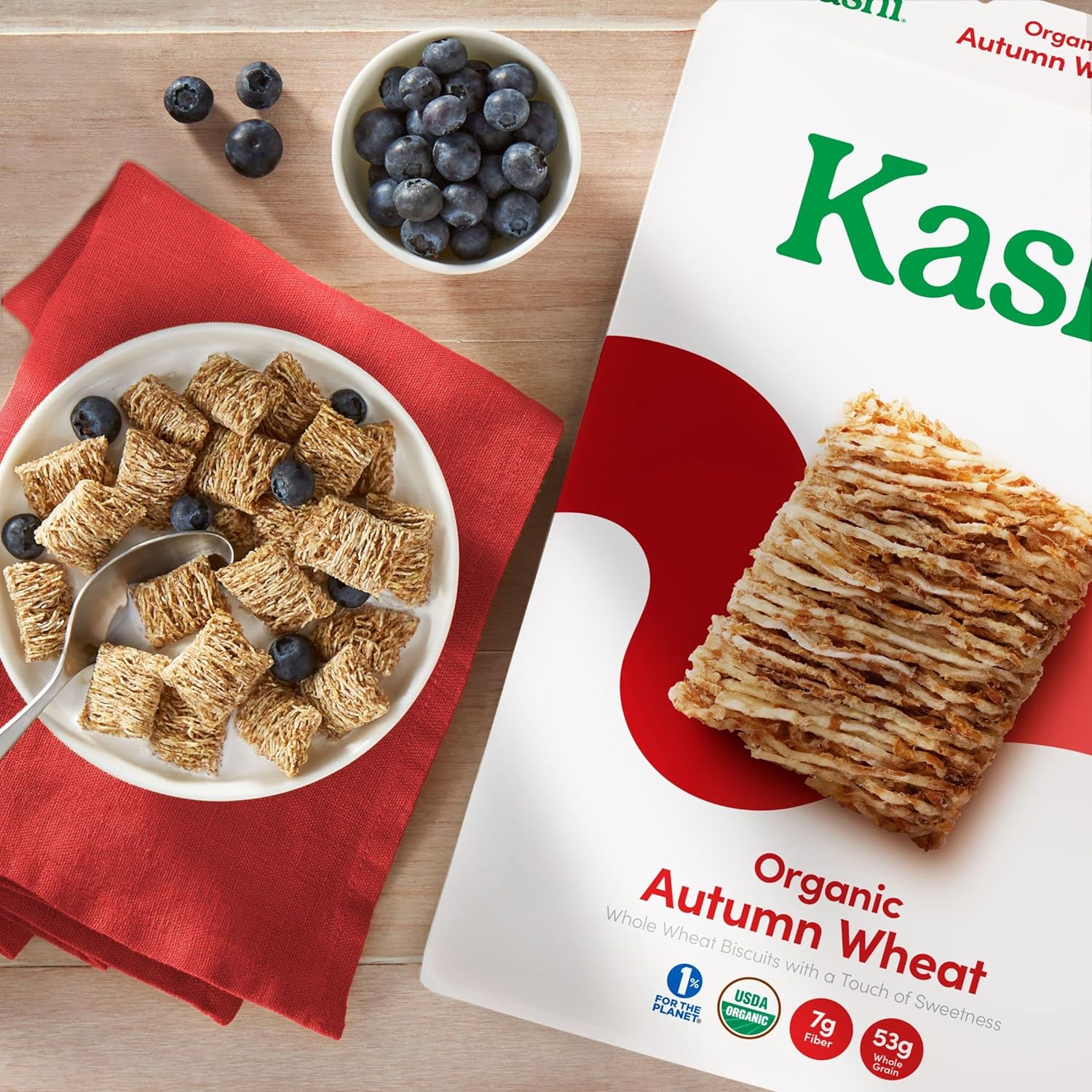 Kashi Cold Breakfast Cereal, Vegan Protein, Organic Fiber Cereal, Autumn Wheat, 16.3oz Box (1 Box)