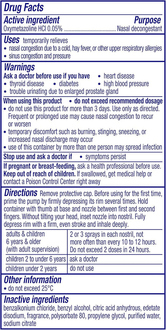 Vicks Sinex Severe Nasal Spray With Vapocool, Soothing Vicks Vapors, Decongestant Medicine, Relief From Stuffy Nose Due To Cold Or Allergy, & Nasal Congestion, Sinus Pressure Relief, 265 Sprays