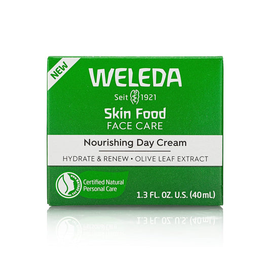 Weleda Skin Food Face Care Nourishing Day Cream, 1.3 Fluid Ounce, Plant Rich Moisturizer with Olive Leaf Extract, Squalane and Chamomile