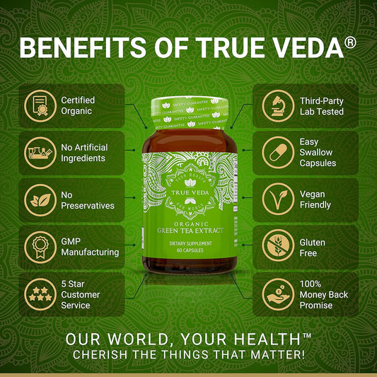 Organic Green Tea Extract Capsules ? USDA Organic Certified | 60 Green Tea Capsules | Green Tea Pills | EGCG Green Tea Extract | 50% Polyphenols EGCG Supplements