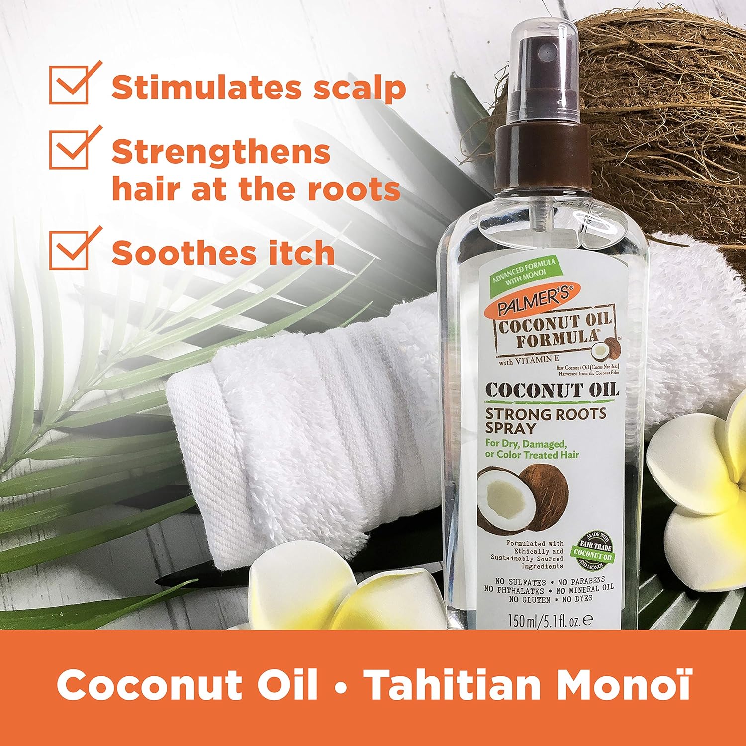 Palmer's Coconut Oil Formula Strong Roots Spray, 5.1 Fl Oz, Pack of 2 : Beauty & Personal Care