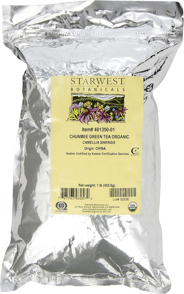 Starwest Botanicals Organic Chunmee Greentea, 1-pound Bag : Health & Household
