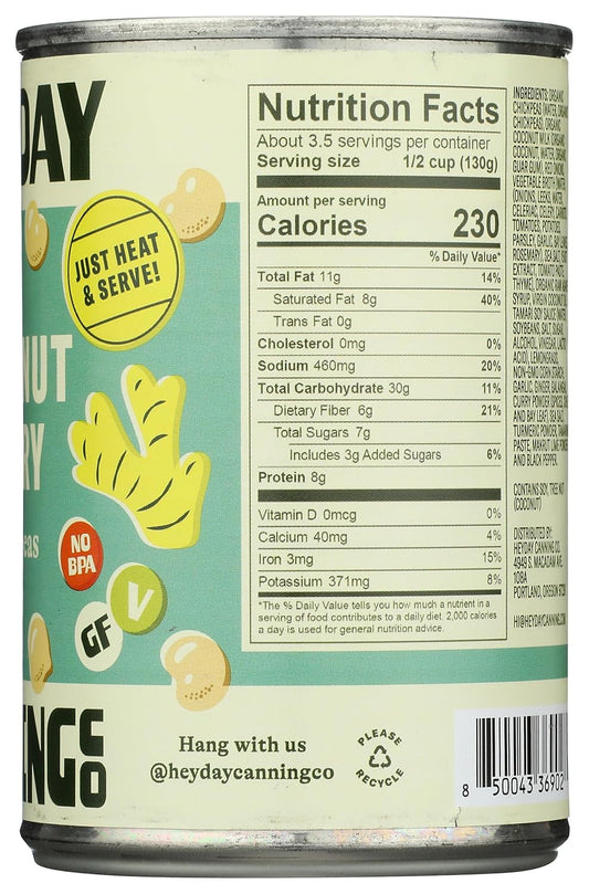 Heyday Canning Co Coconut Curry Chickpeas, 15 Oz