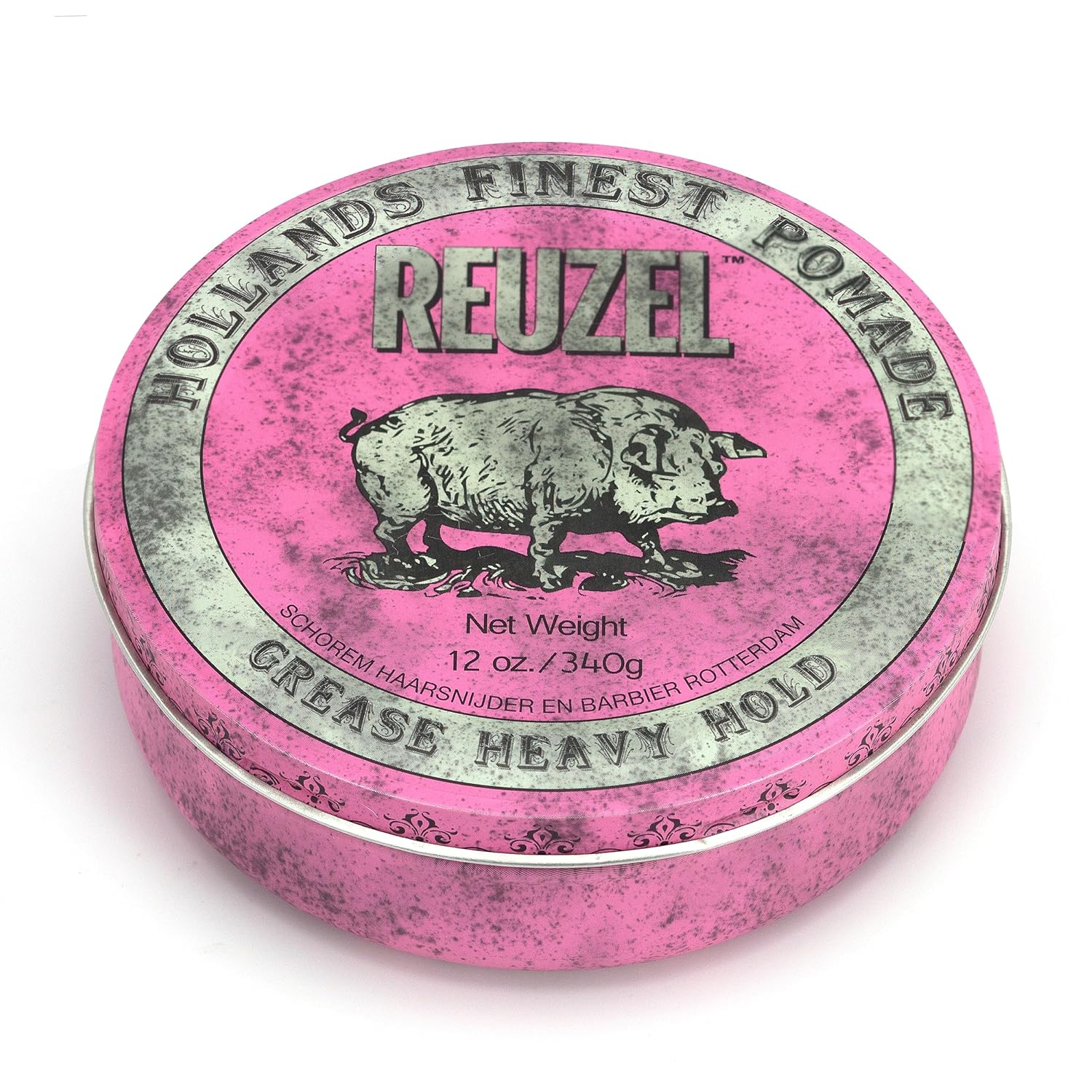 Reuzel Pink Grease Pomade, Strong All Day Hold, Oil-Based Styling Wax, Medium Shine And Flake Free, Easy To Wash Out, For All Hairstyles