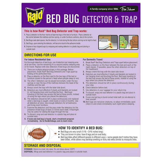 Raid Bed Bug Detector & Trap, 8 Ct