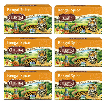 Celestial Seasonings Bengal Spice Herbal Tea, Caffeine Free, 20 Tea Bags Box, (Pack Of 6)
