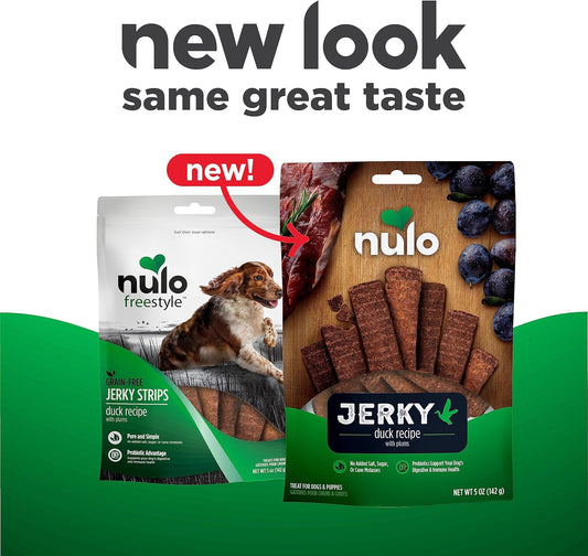 Nulo Premium Jerky Strips Dog Treats, Grain-Free High Protein Jerky Strips made with BC30 Probiotic to Support Digestive & Immune Health