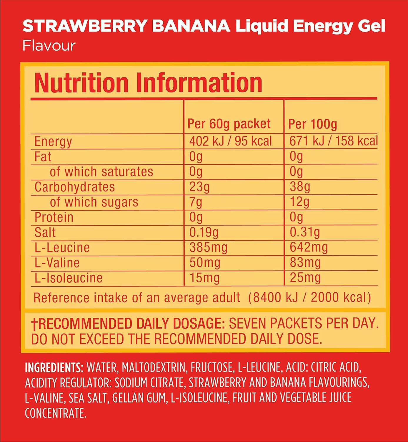 GU Energy Liquid Energy Gel with Complex Carbohydrates, Vegan, Gluten-Free, and Dairy-Free On-the-Go Energy for Any Workout, 12 Count, Strawberry Banana : Health & Household