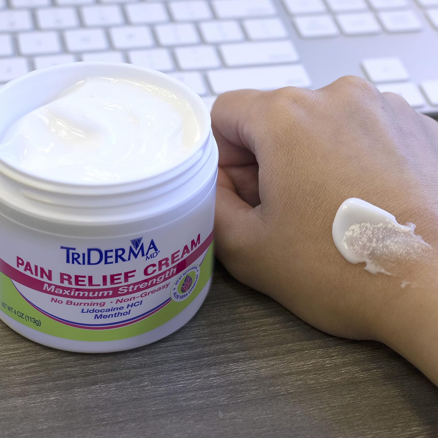 Triderma Pain Relief Cream Maximum Strength, Fsa Eligilbe - Heel, Foot Pain, Back, Neck Pain, Arthritis, Muscle Recovery, Nerve Pain Relief - Lidocaine, Arnica, Menthol, Ap4 Aloe, 2 Oz Jar : Health & Household