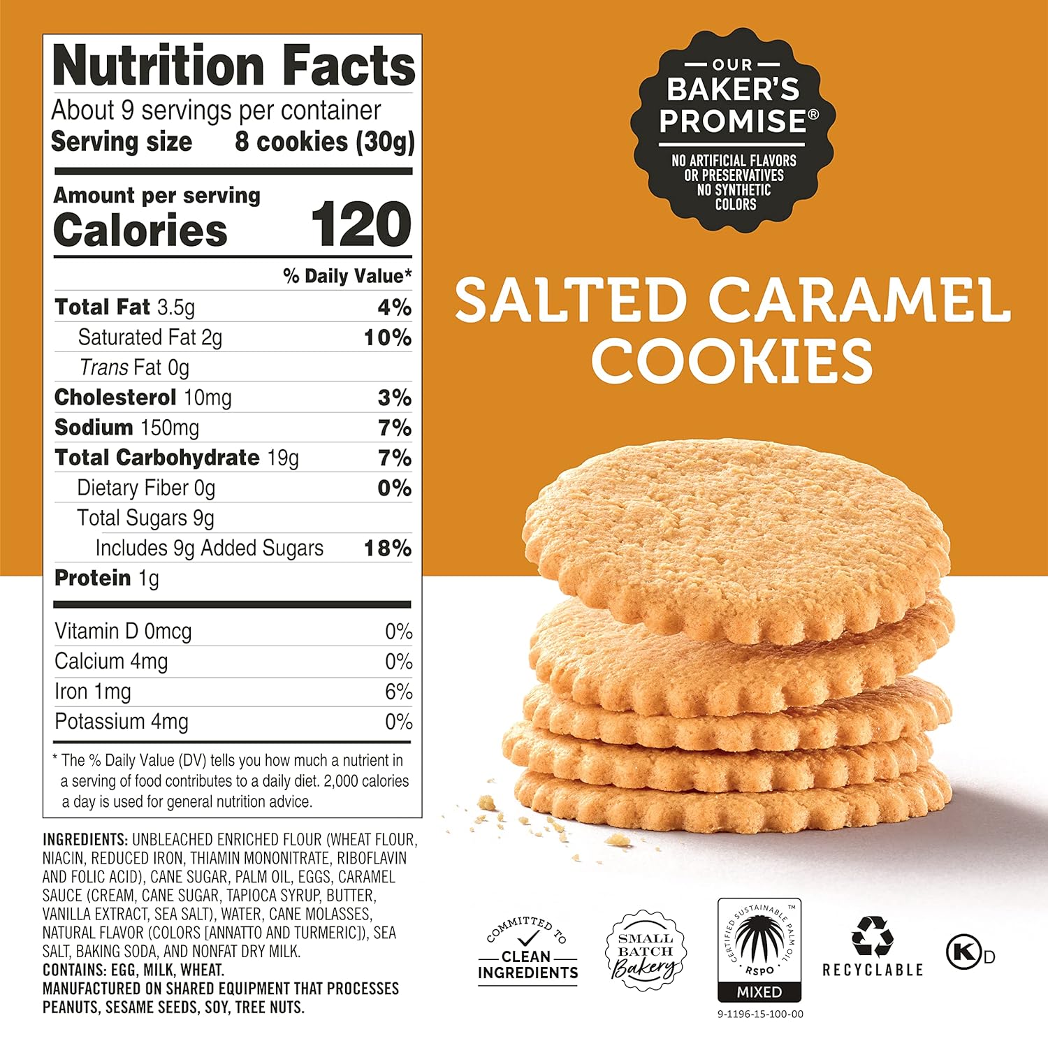 Dewey’S Bakery Salted Caramel Moravian Cookie Thins | No Artificial Flavors, Synthetic Colors Or Preservatives | Baked In Small Batches | 9 Oz (Pack Of 6)