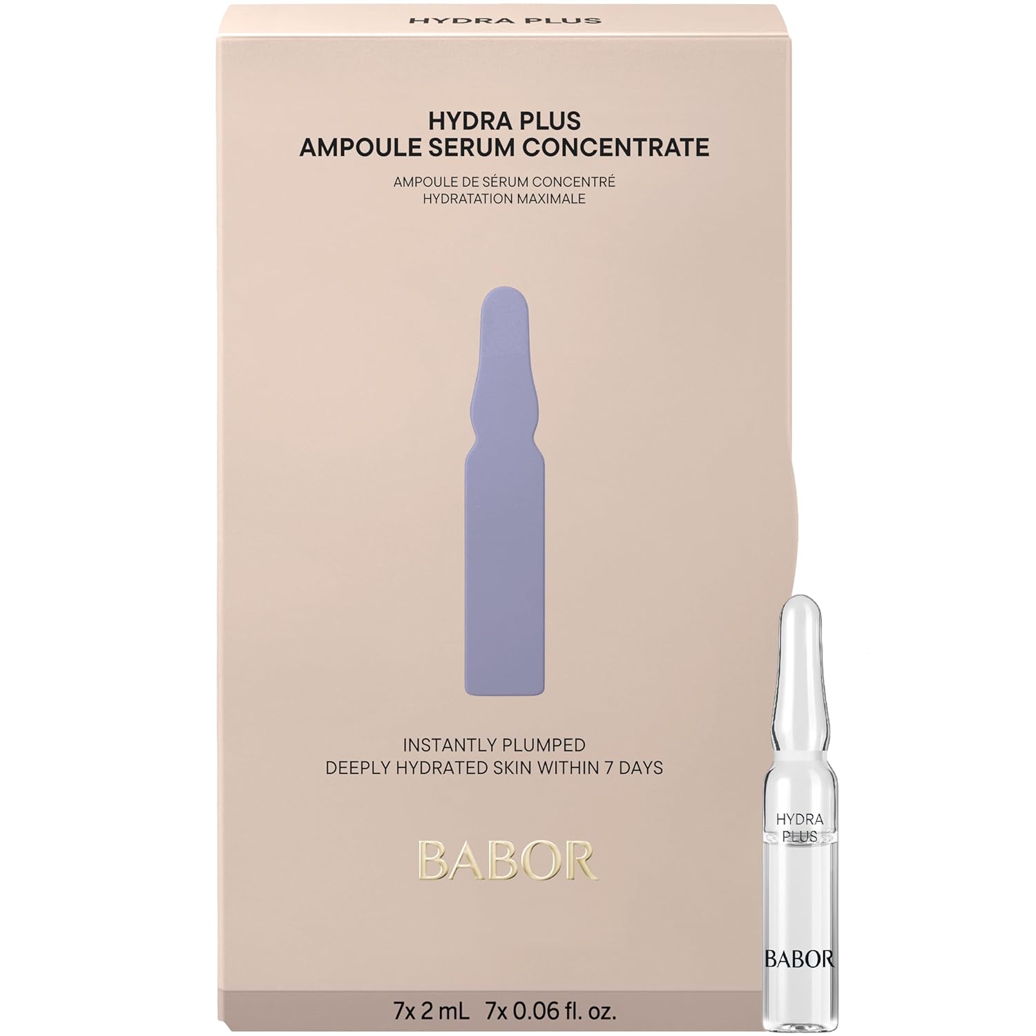 Babor Hydra Plus Ampoule Concentrate, Moisturizing Skincare Capsule, Hyaluronic Acid Serum, Deeply Nourish To Plump And Smooth Skin, Anti Aging Serum 7 Day Treatment