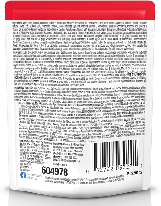 Hill'S Science Diet Adult 1-6, Adult 1-6 Premium Nutrition, Wet Cat Food, Tuna Stew, 2.8 Oz Pouch, Case Of 24