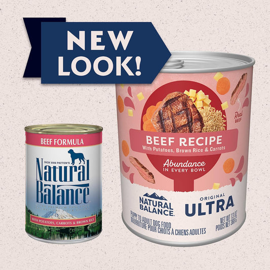 Natural Balance Ultra Premium Wet Dog Food, Beef Formula With Potatoes, Carrots & Brown Rice, 13 Ounce Can (Pack Of 12)