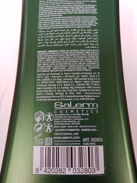 Salerm - Fortifying Shampoo - Biokera Natura Fortifying Shampoo - 1000 Ml - With Ginseng And Ginkgo Biloba - Nourishes The Scalp - Helps Strengthen Weakened Hair - Refreshing Effect : Beauty & Personal Care