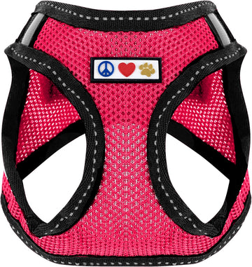 Pawtitas Pet Reflective Mesh Dog Harness, Step in or Vest Harness, Comfort Training Walking of Your Puppy/Dog S Small Pink Dog Harness