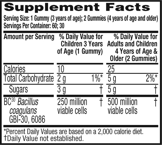 Digestive Advantage Daily Probiotic Natural Fruit Flavor Gummies, Helps Relieve Minor Abdominal Discomfort & Occasional Bloating, Supports Digestive & Immune Health, Cranberry, 120 Count