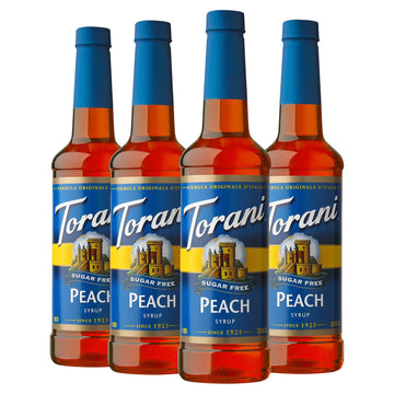 Torani Sugar Free Syrup, Peach, 25.4 Ounces (Pack Of 4)