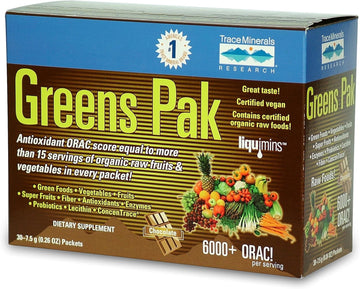 Trace Minerals Research - Greens Pak - Chocolate, 30 - 7.5G(0.26) Packets