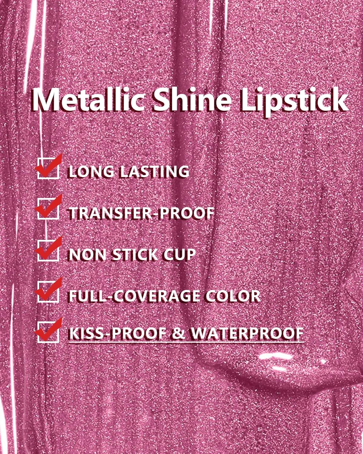 Maki Yika Red Lipstick For Women Metallic Lipsticks Glitter Long Lasting Lipstick No Smudge No Transfer Liquid Lip Gloss (Br08 Bad Romantic) : Beauty & Personal Care
