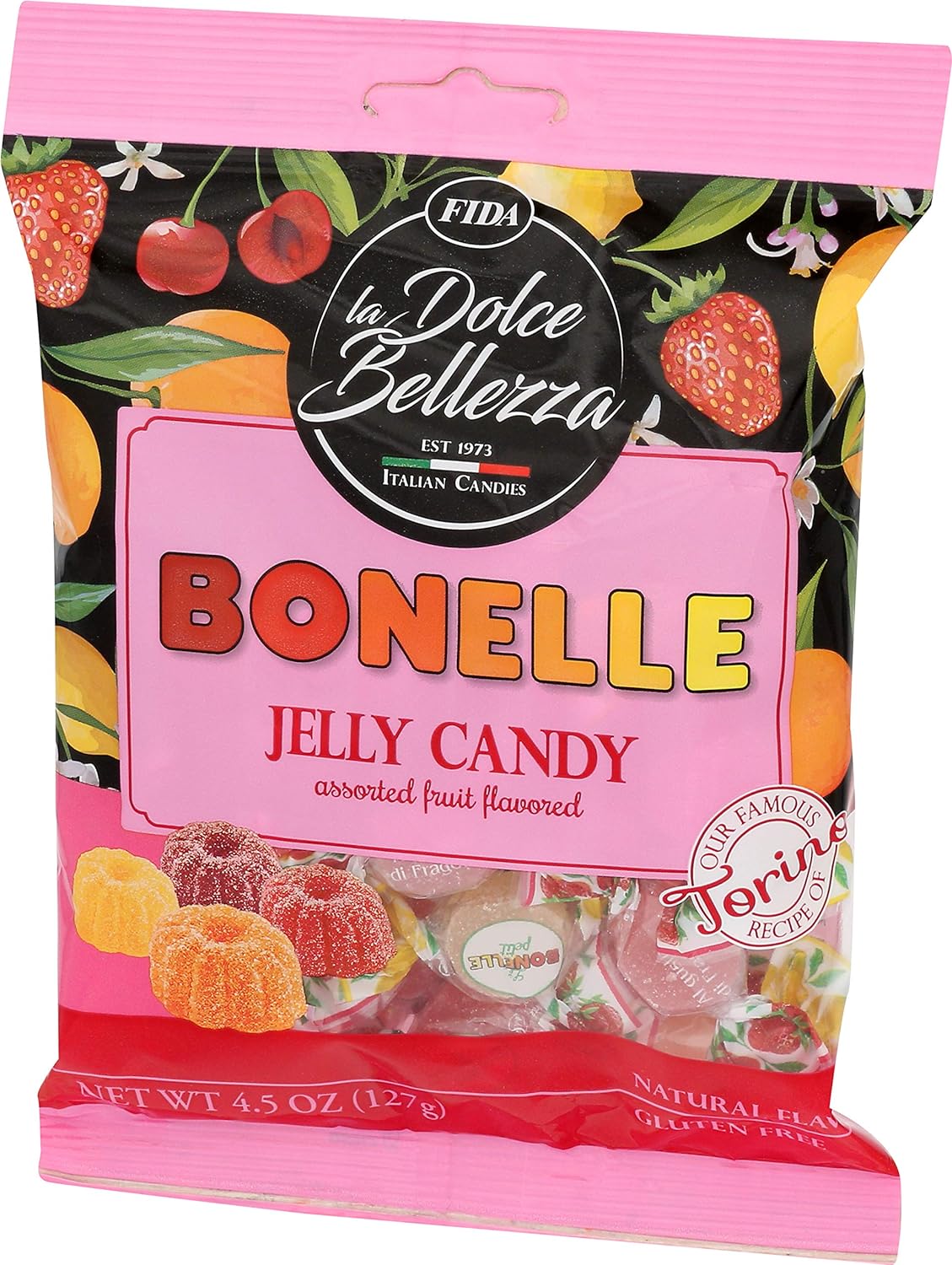 Fida - Bonelle Assorted Jelly Candy - Fruit Flavored - 4.5 oz, 18 oz Bag : Grocery & Gourmet Food