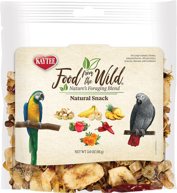 Kaytee Food From The Wild Natural Pet Bird Snack Food Treats For Conures, Pionus, Amazon Parrots, African Greys, Eclectus, Macaws, And Cockatoos, 3 Oz