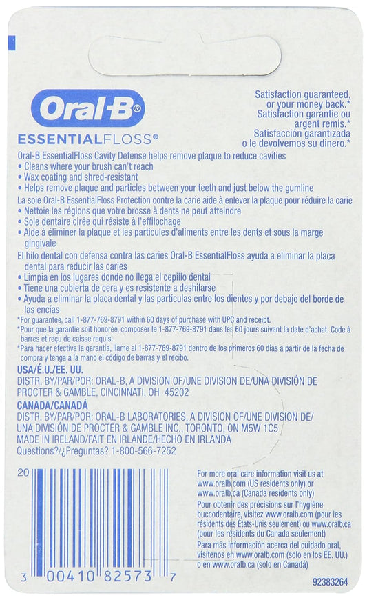 Oral-B Dental Floss, Essential Floss, Mint, Waxed, 54 Yd (Pack of 24) : Beauty & Personal Care