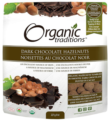 Organic Traditions - Dark Chocolate Hazelnuts - 8 oz