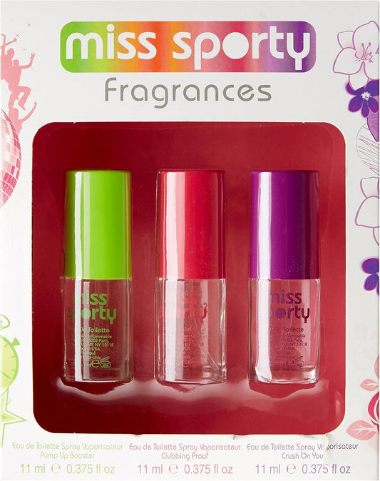 Miss Sporty Eau Booster Pump Up, Eau Clubbing Proof And Eau Crush On You Gift Set