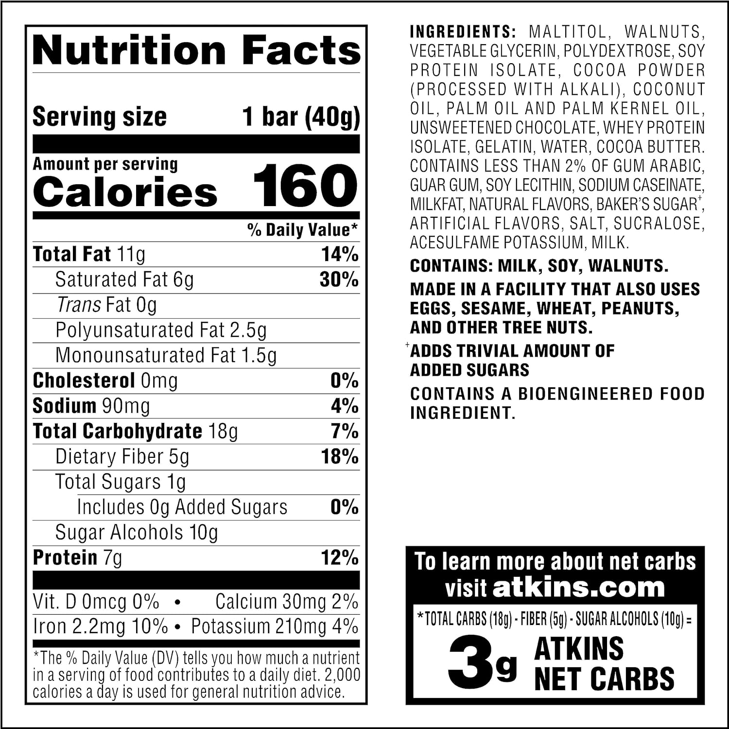 Atkins Endulge Nutty Fudge Brownie, Dessert Favorite, Good Source of Fiber, 1g Sugar, 16 Count : Health & Household