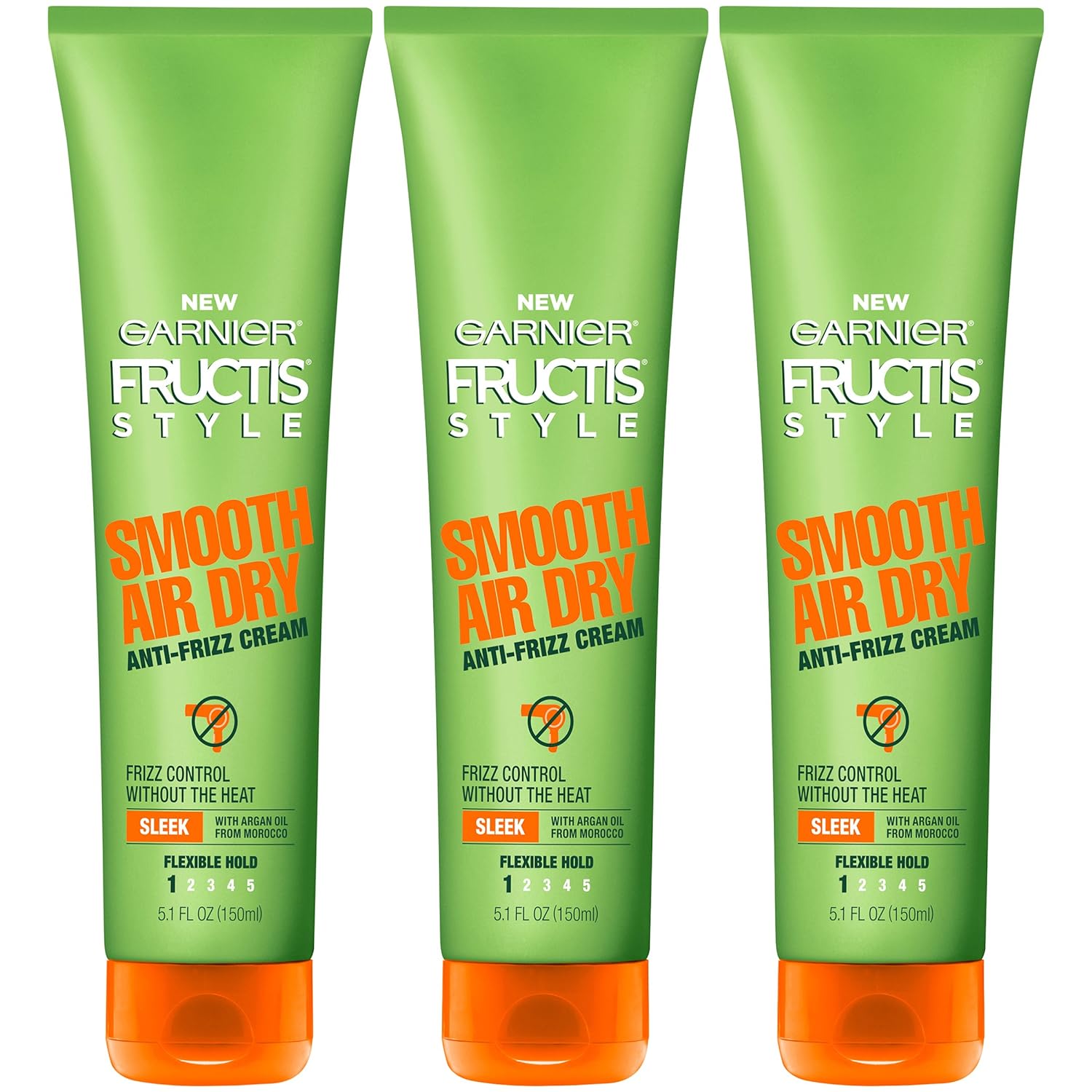 Garnier Hair Care Fructis Style Smooth Air Dry Anti-Frizz Cream, 5.1 Fl Oz (Pack of 3)