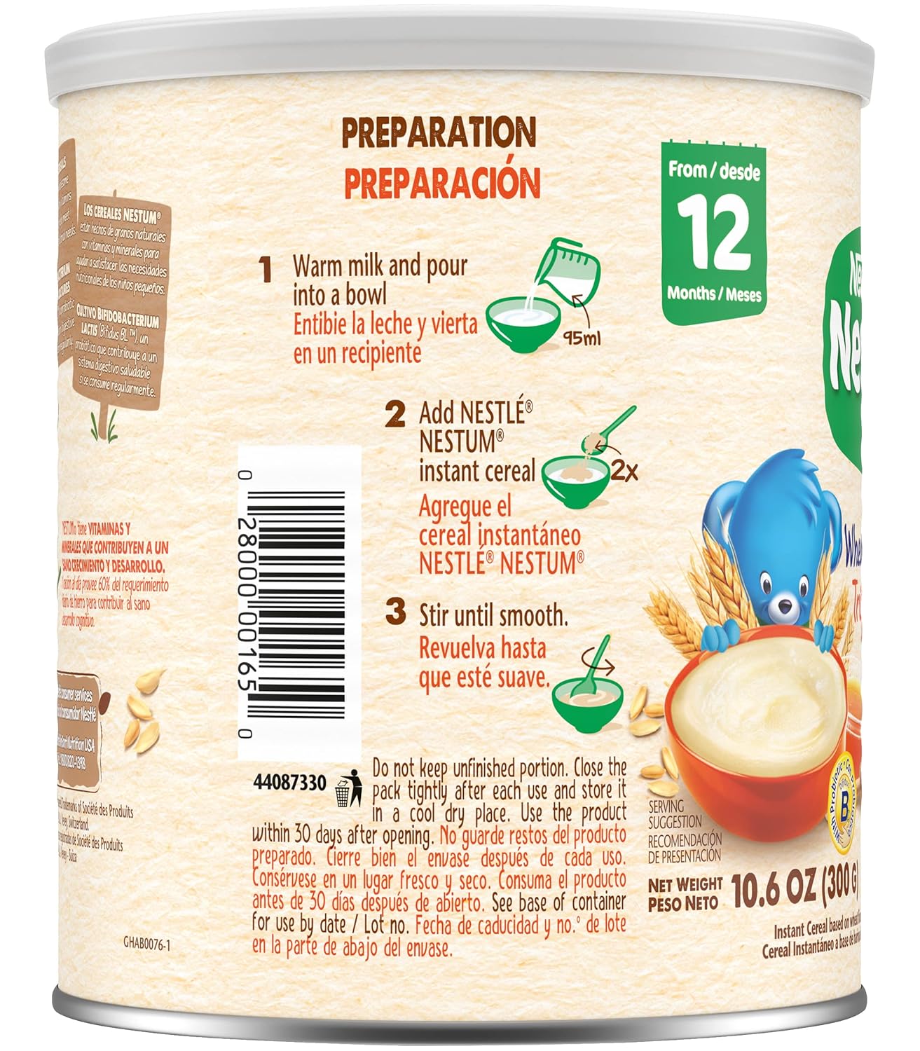 Nestle Nestum Cereal, Wheat And Honey 10.6 Oz (Pack Of 2)