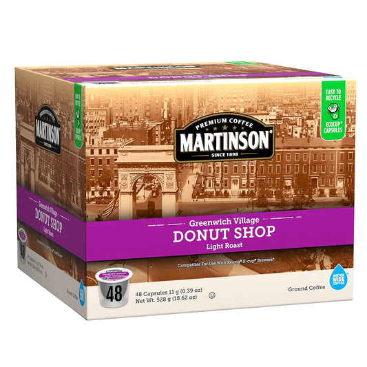 Martinson Single Serve Coffee Capsules, Donut Shop, Compatible with Keurig K-Cup Brewers, 48 Count