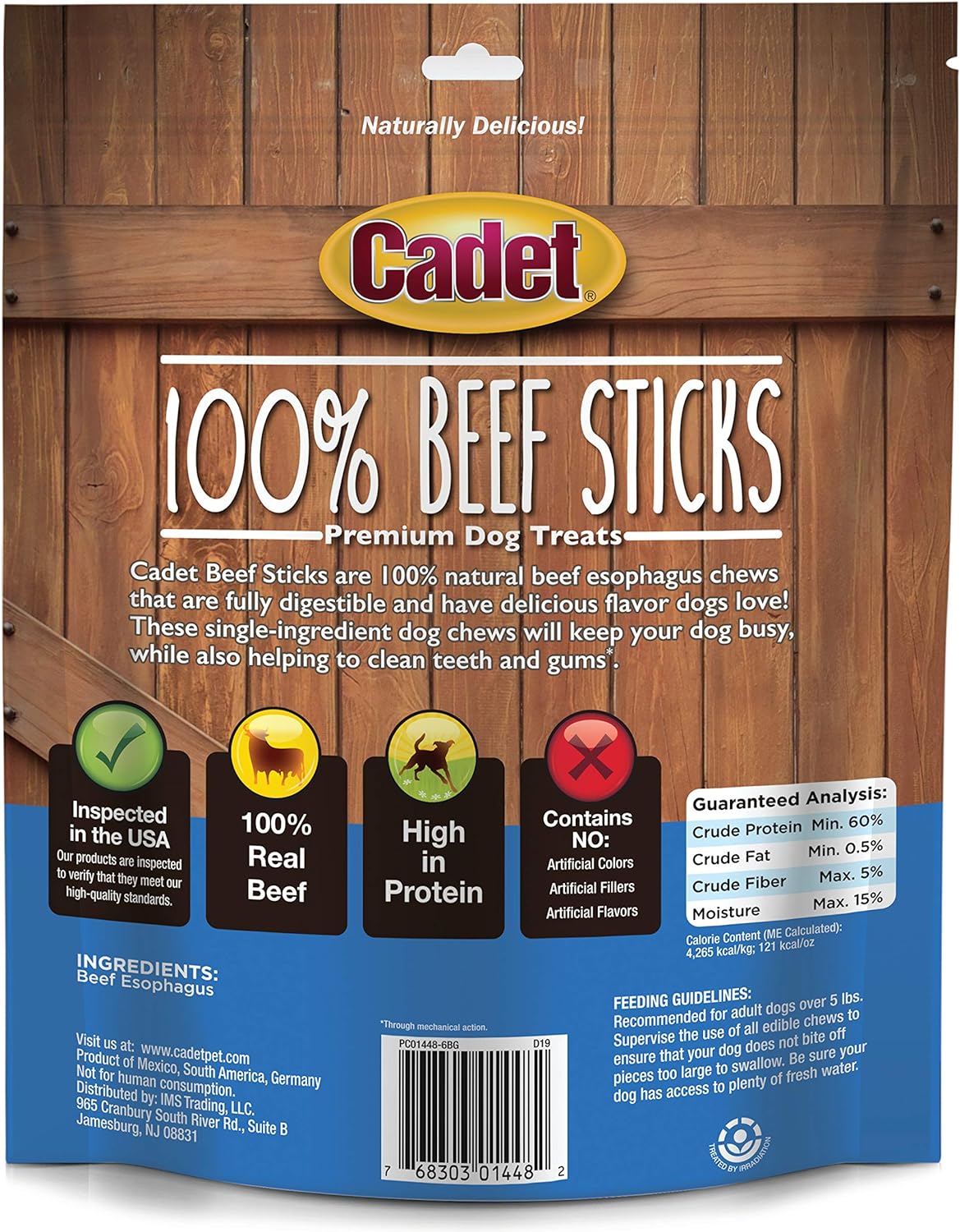 Cadet 100% Beef Strips Dog Treats - Long-Lasting, Healthy & Natural Beef Esophagus Treats for Small & Large Dogs - Low Calorie & High Protein Dog Chews (8 oz.) : Pet Jerky Treats : Pet Supplies