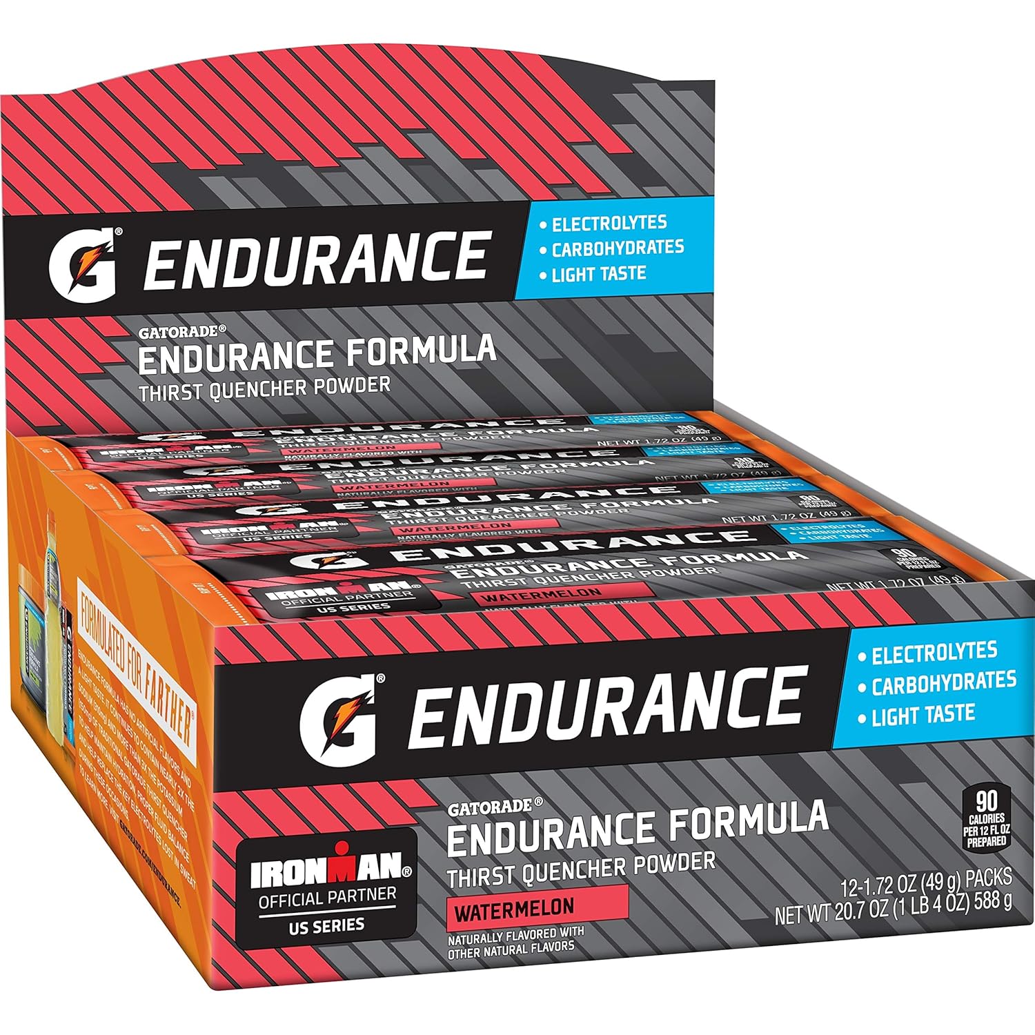 Gatorade Endurance Powder With Electrolytes, Watermelon, 1.72 Ounce (Pack Of 12)