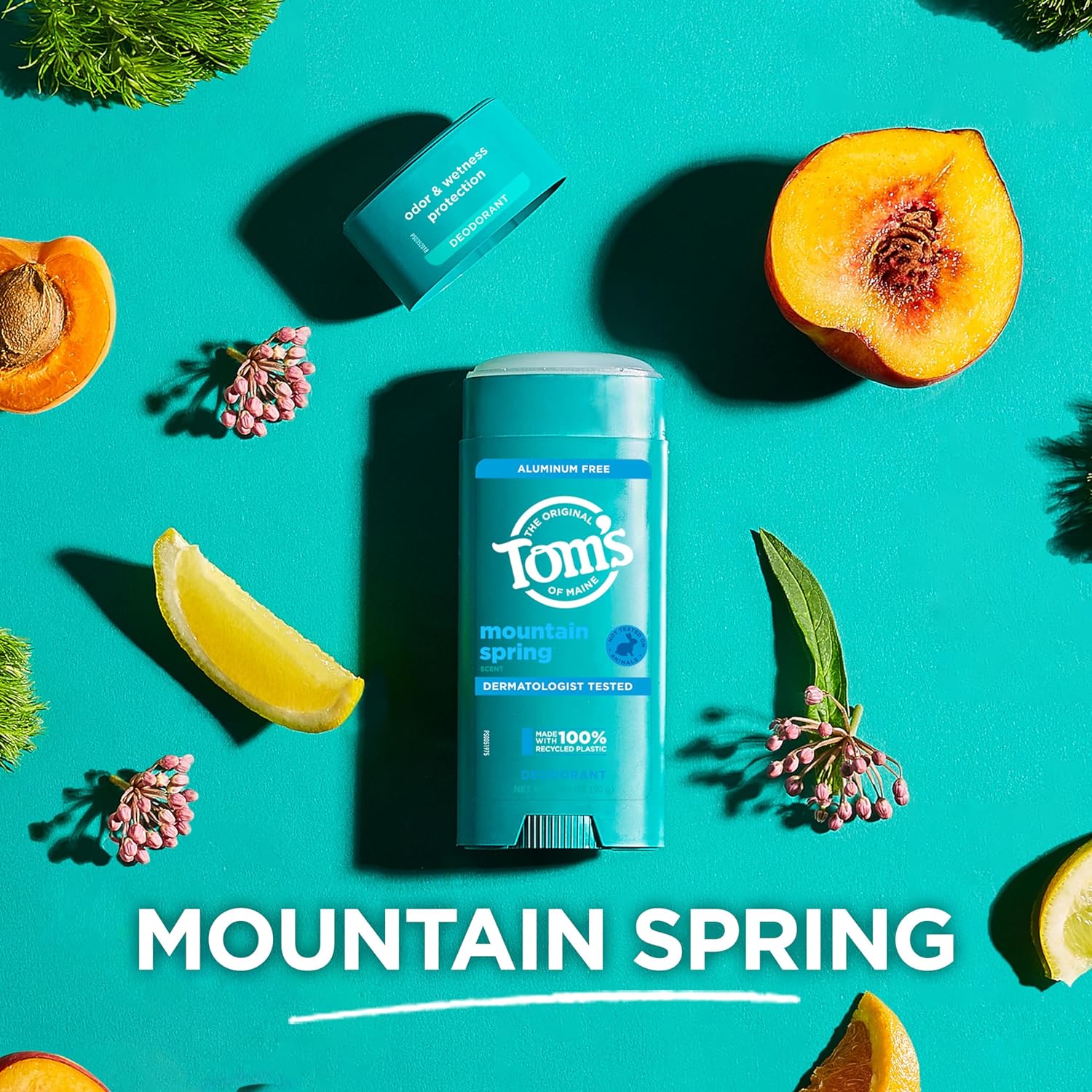 Tom’s of Maine Mountain Spring Natural Deodorant for Men and Women, Aluminum Free, 3.25 oz, 2-Pack : Beauty & Personal Care