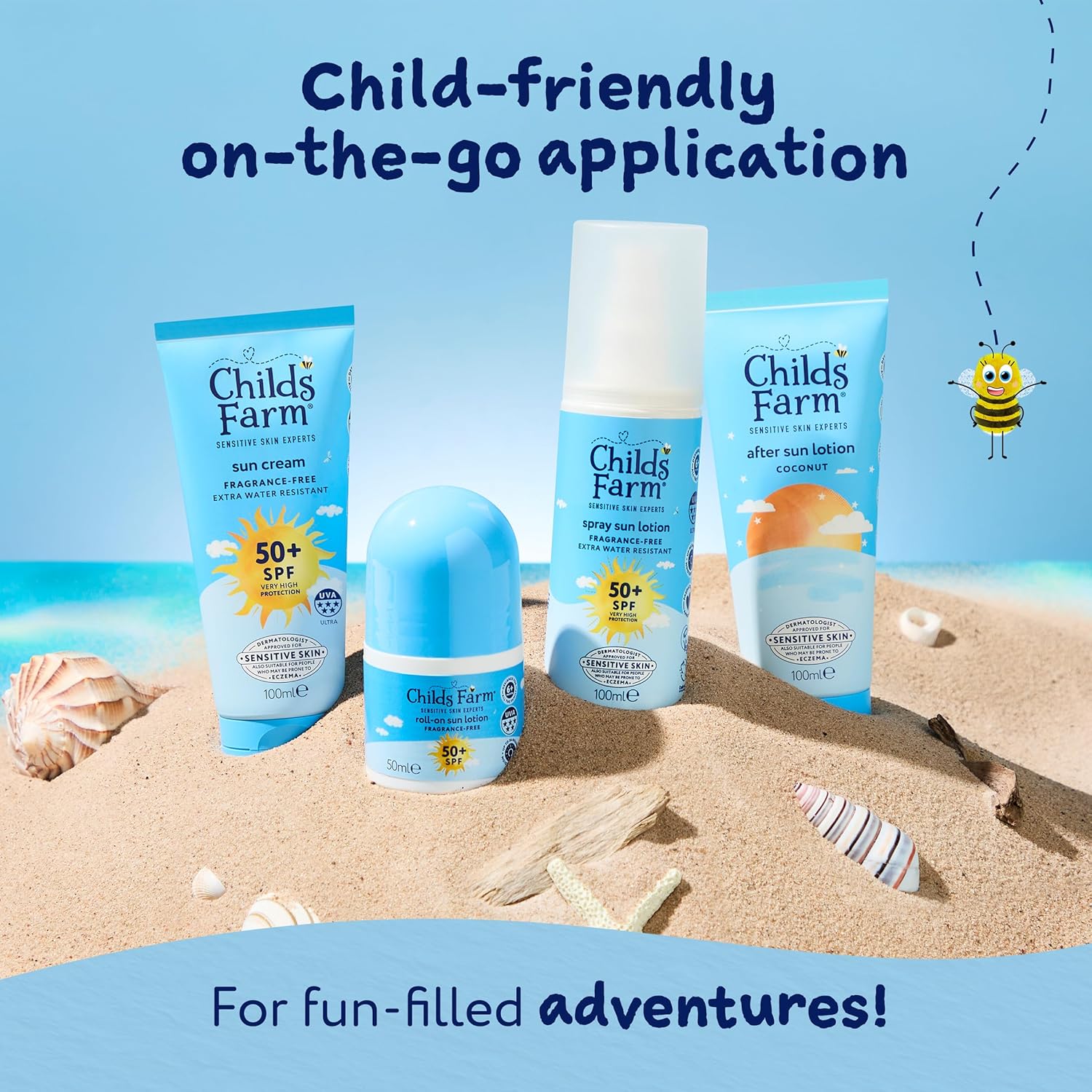 Childs Farm Kids & Baby Sun Cream SPF 50+ | UVA & UVB Very High Protection | Extra Water Resistant | Fragrance Free | Suitable for Dry, Sensitive Skin, 100ml : Amazon.co.uk: Beauty