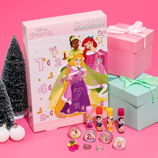 Lip Smacker Disney Princess Holiday 12 Pc Advent Calendar Lip Balm & Makeup Set Girls