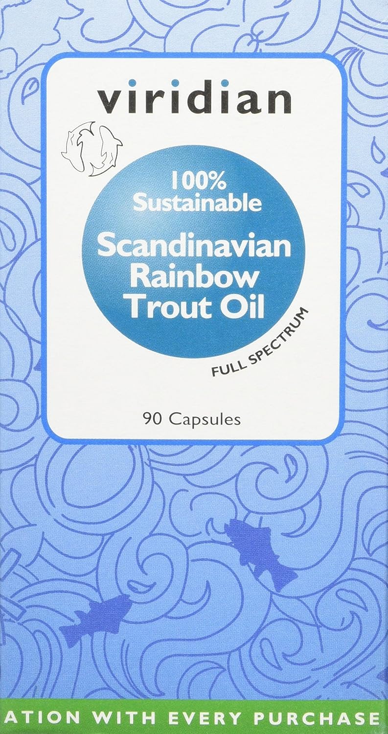 Viridian - Scandinavian Rainbow Trout Oil, 90 Softgels | Omega Oil Softgels | Maintenance Of Vision And Normal Brain Function | 100% Sustainable | Nutritionist Formulated