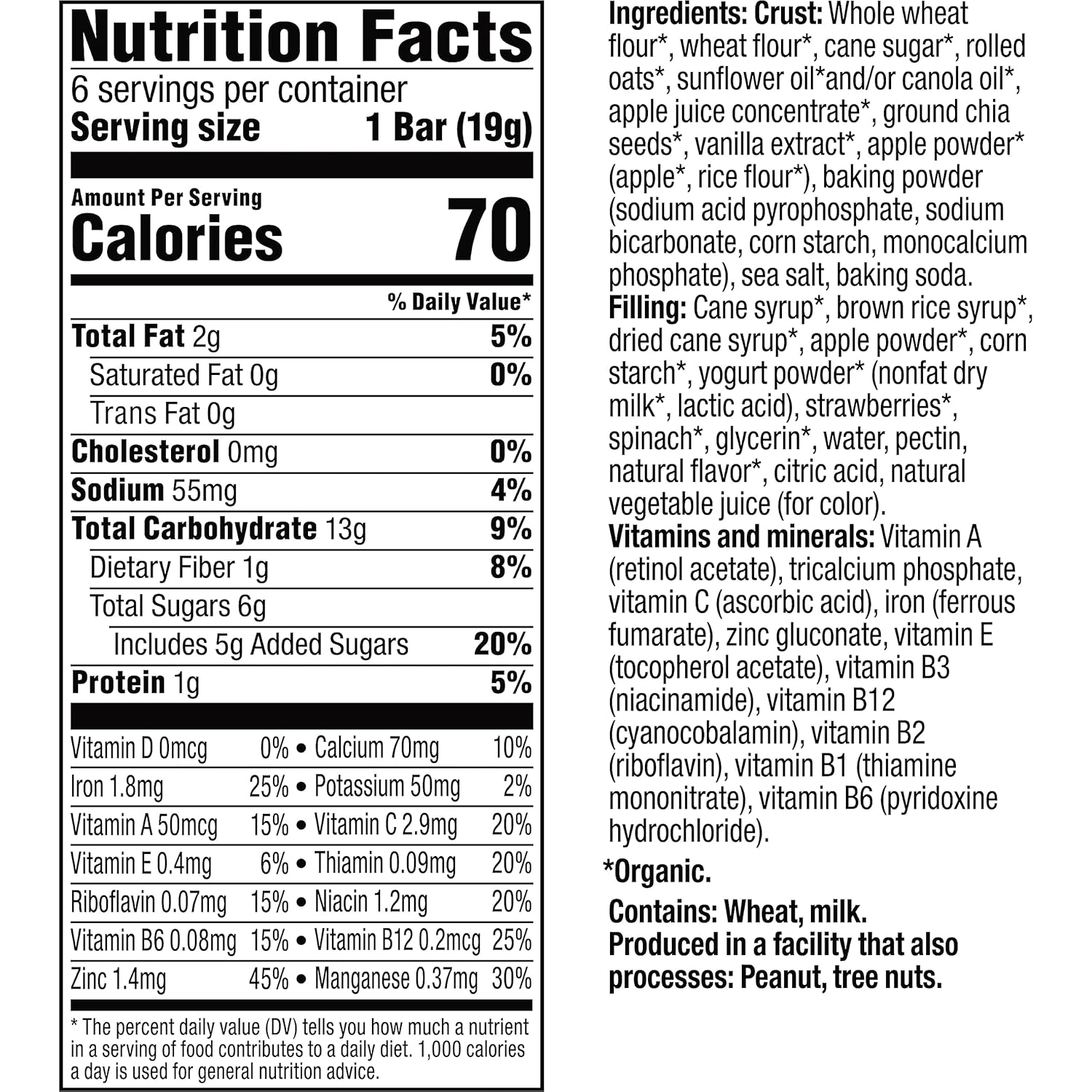 Plum Organics Mighty Snack Bars - Strawberry - 0.67 Oz Bars (Pack Of 6) - Organic Fruit And Vegetable Toddler Food Snack Bars
