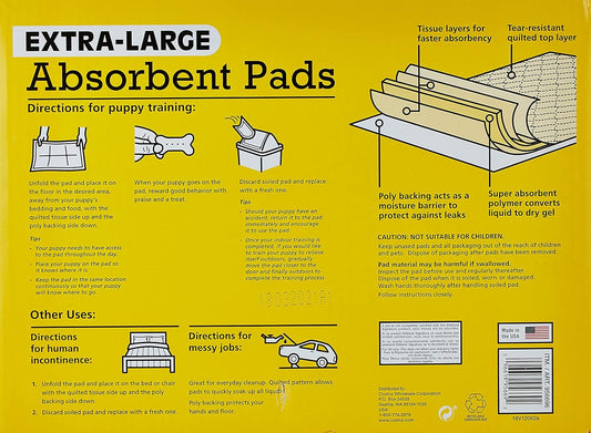 Kirkland Signature Extra-Large Absorbent Pads, 100 Large Pads, 30X23 (Original Version)