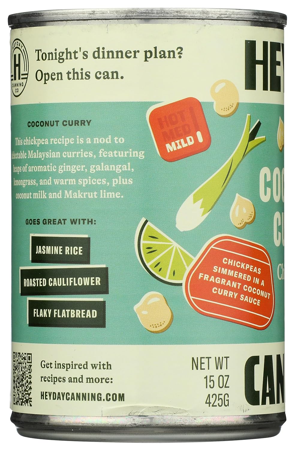 Heyday Canning Co Coconut Curry Chickpeas, 15 Oz : Grocery & Gourmet Food