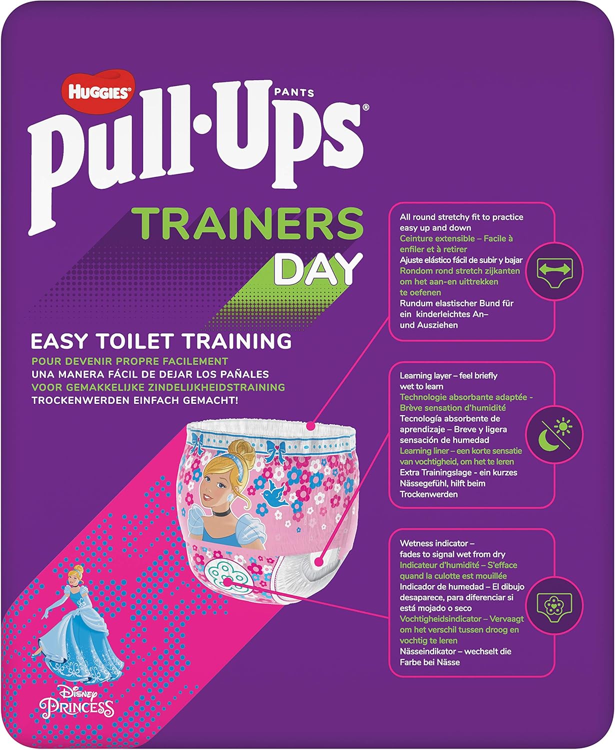 Huggies Pull-Ups, Trainers Day Nappy Pants For Girls - 2-4 Years, Size 5-6+ Pull Up Nappies (20 Training Pants) - Essential Pull-Ups For Easy Toilet Training - Learn Wet From Dry