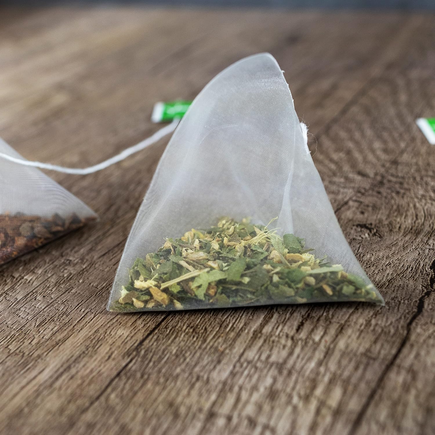 Lemon Ginger Herbal Tea Made With Lemon Myrtle Tisane - Caffeine Free Hot Tea - 50 Pyramid Tea Bags Sachets In A Resealable Bag