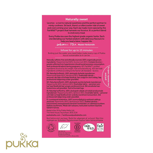 Pukka Organic Peppermint & Licorice, 20 Ea